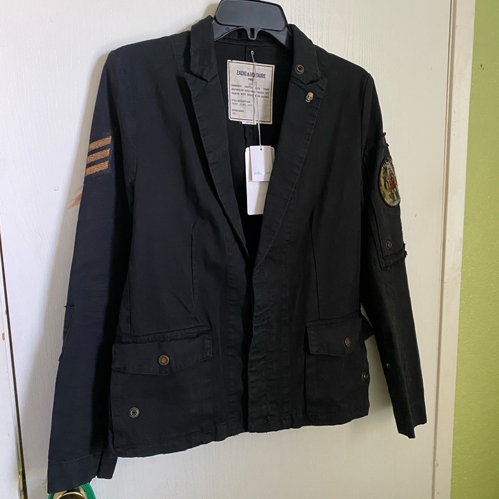 Zadig & Voltaire Virginia grunge military jacket